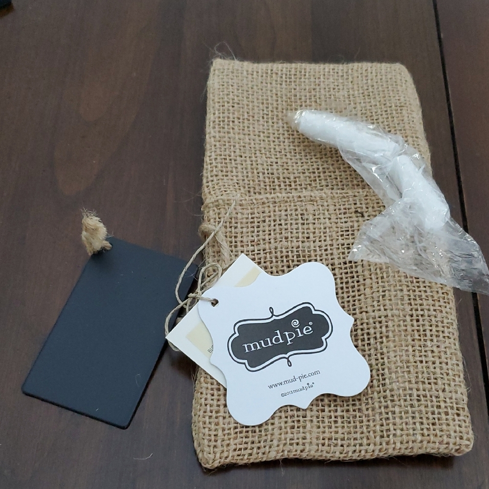 Mud Pie Natural Burlap 4 Silverware Bag